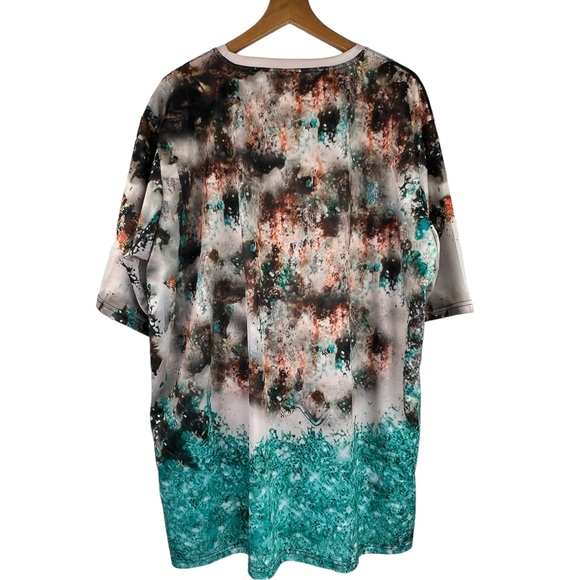 New Western Christian Cross Crucifix T-Shirt Top 2X Sunflower Cowhide - Picture 4 of 8